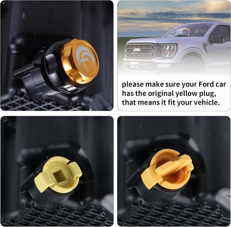 Holdly 2015+ Ford F150 Raptor/Mustang/Bronco V6 Replacement Oil Drain Plug with Guide Pipe for Efficient Oil Changes, Replace OEM Yellow Plastic Engine Plug BC3Z-6730-A/FT4Z-6730-A/KX6Z-6730-B (HLY26A3) - Image 2